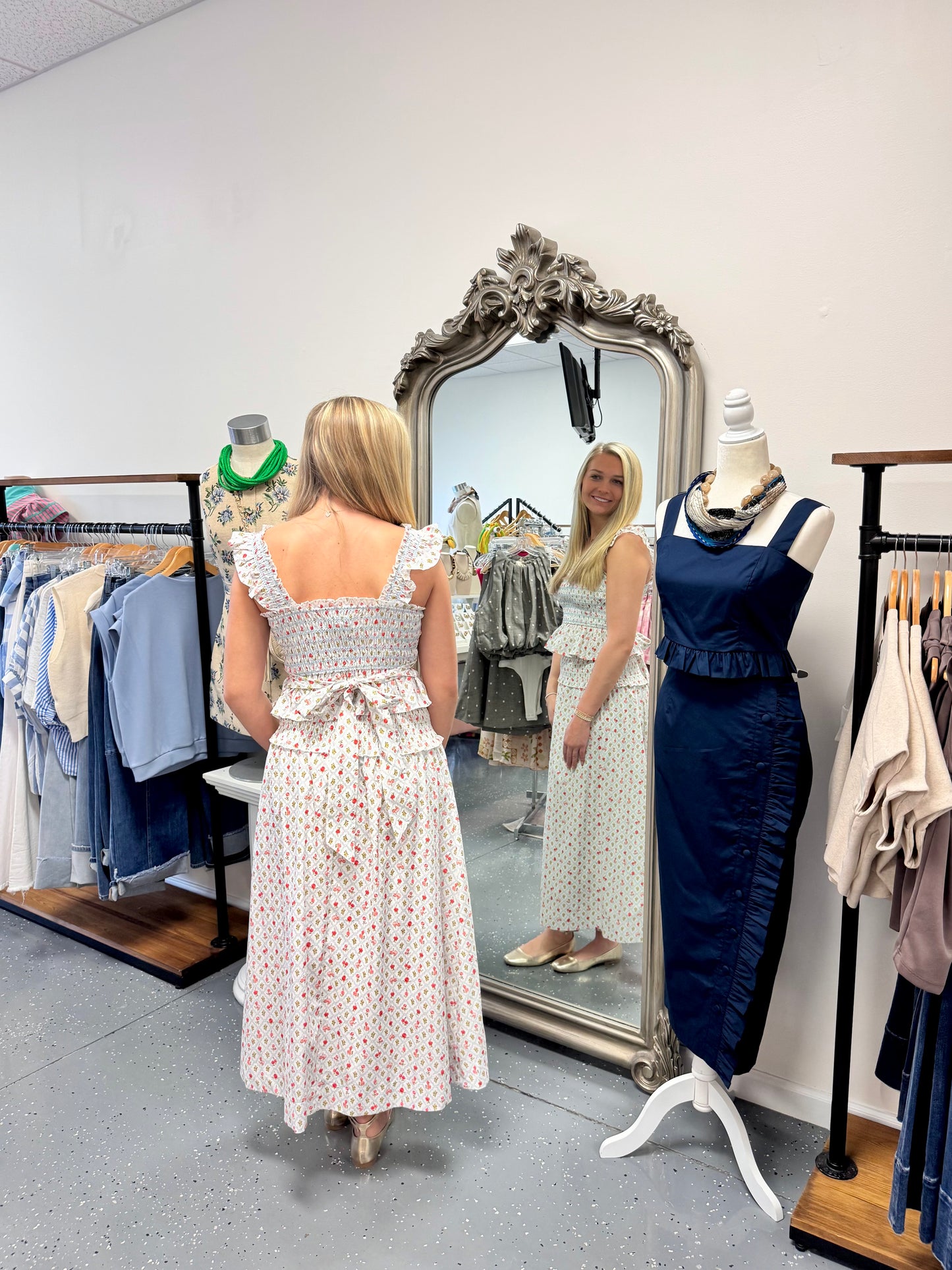 Two Piece Floral Midi Skirt Set