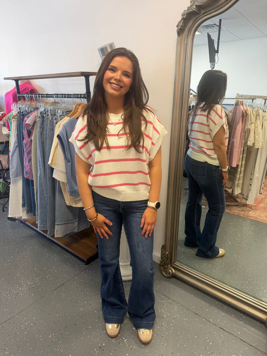 Striped Knit Sweater Vest
