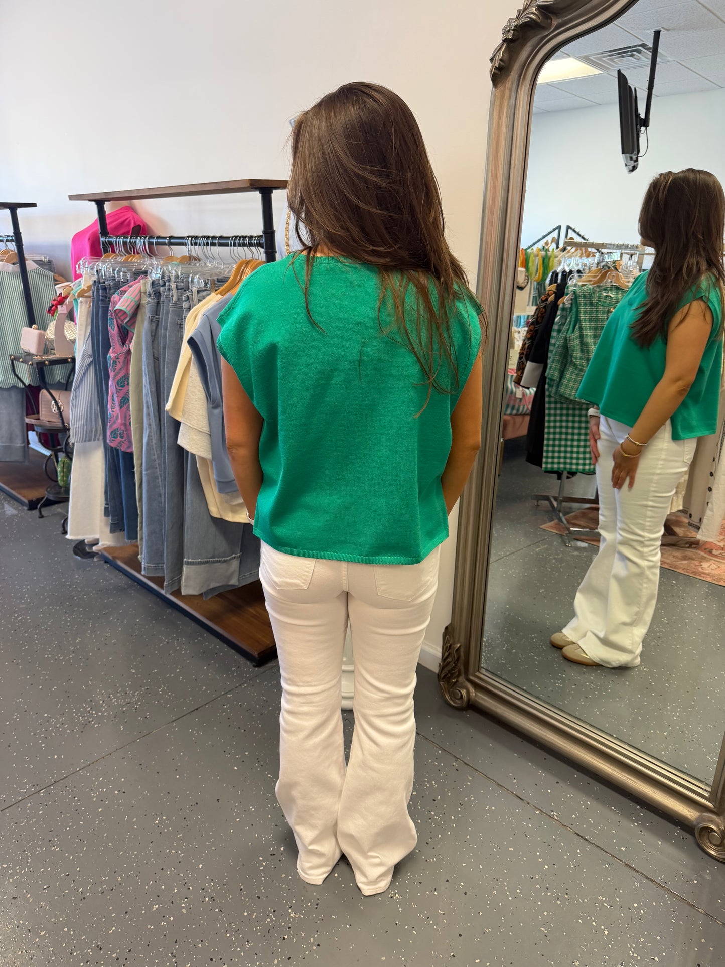 Classic Knit Split Neck Top