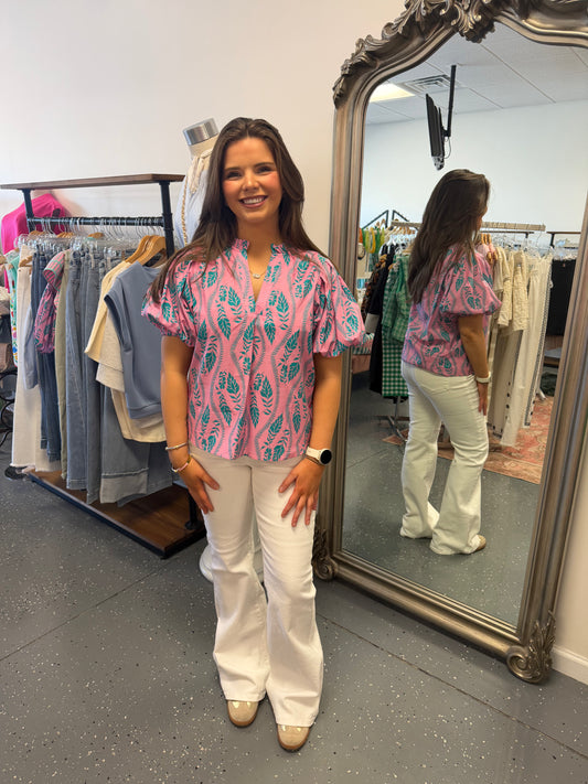 Pink Paradise Print Top