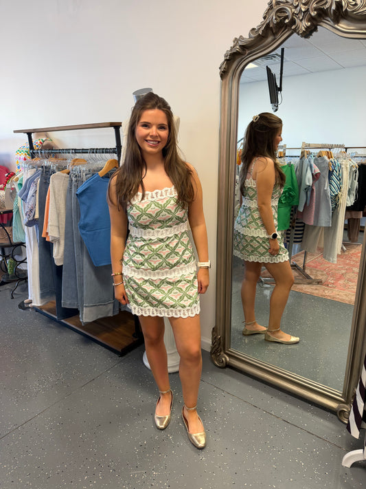 Garden Party Lace Trim Dress