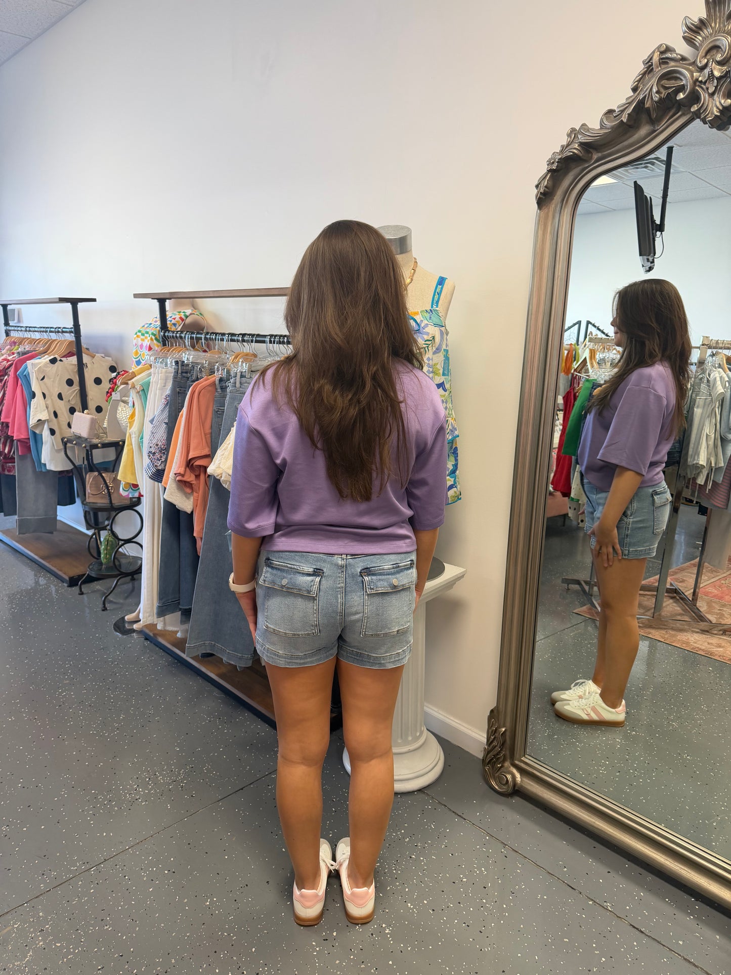 Loose Fit Denim Shorts