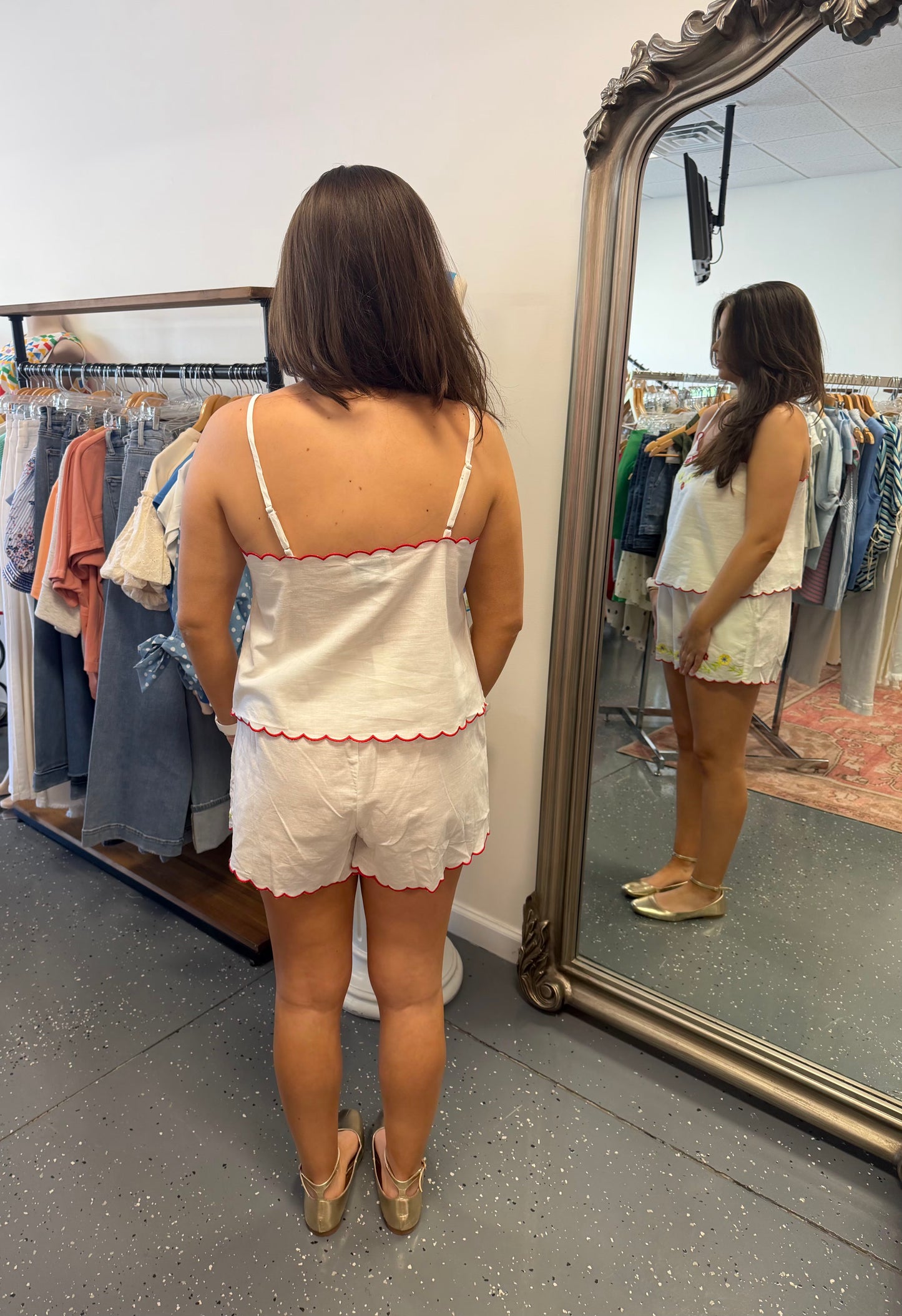 Embroidered Shorts Set