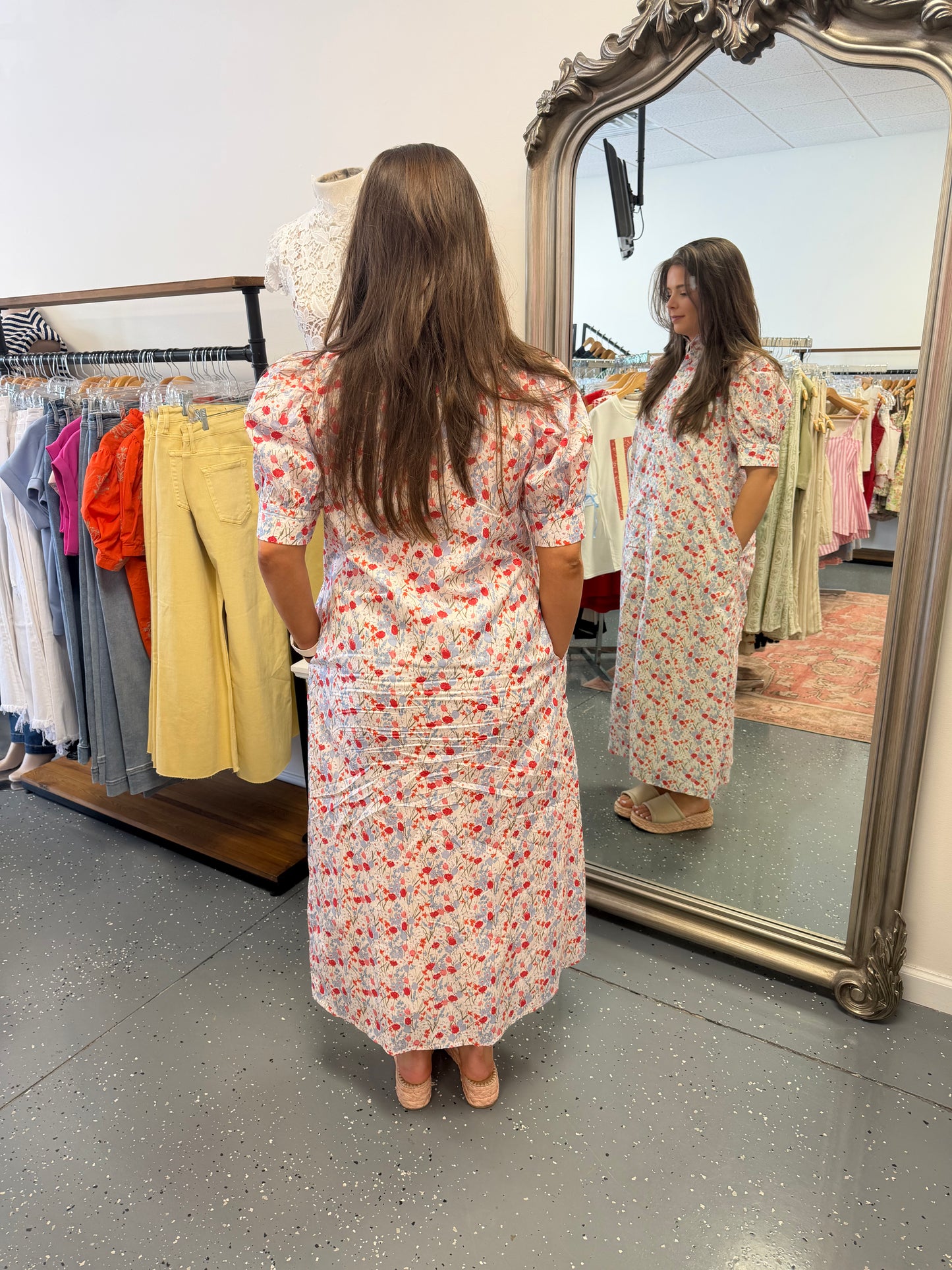 Cherry Blossom Charm Midi Dress