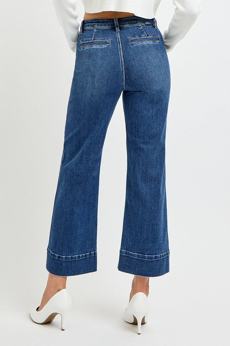 High Rise Crop Wide Leg Jeans