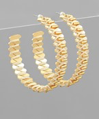 Tiered Cylinder Textured Hoops