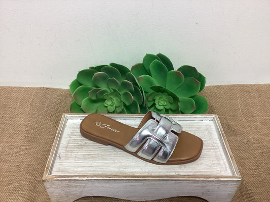 Silver Padded Slides