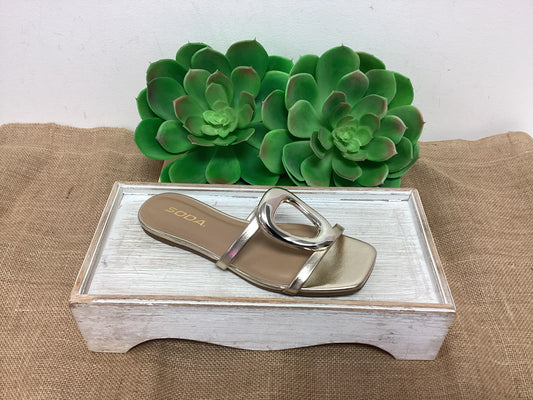 Gold Metal Ring Sandals