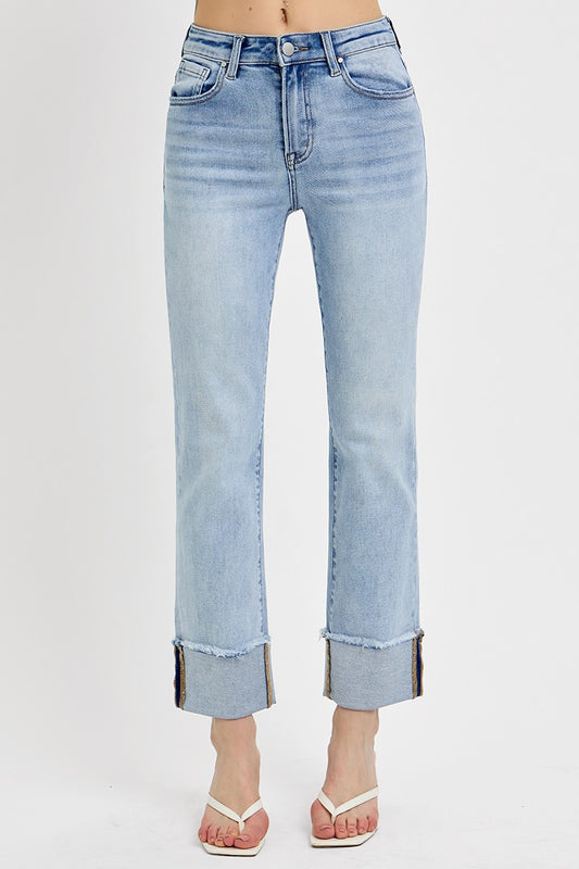 High Rise-Straight-Jeans