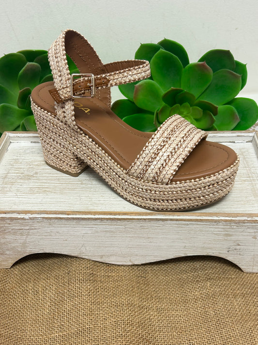 Castle Chunky Raffia Heel Sandals