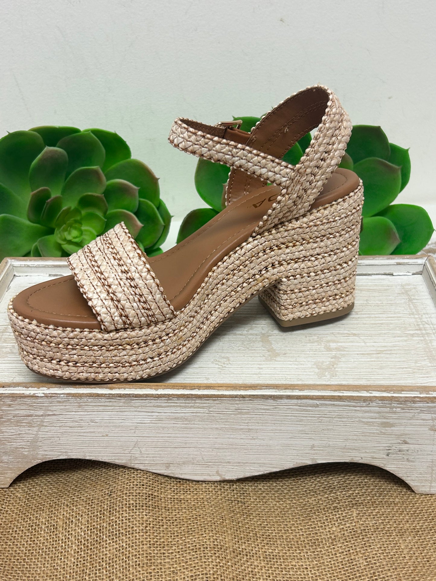 Castle Chunky Raffia Heel Sandals