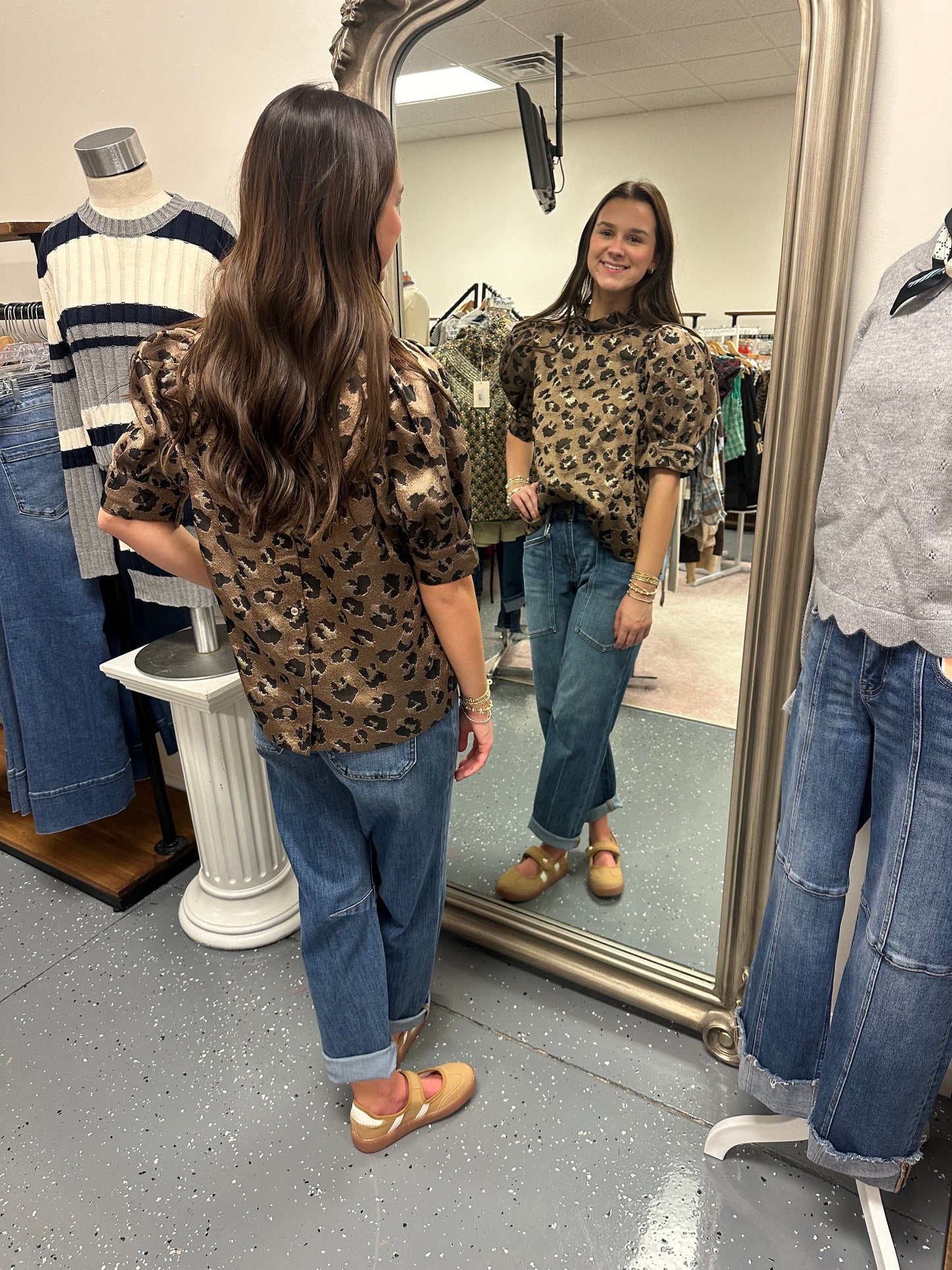 Bronze Leopard Blouse