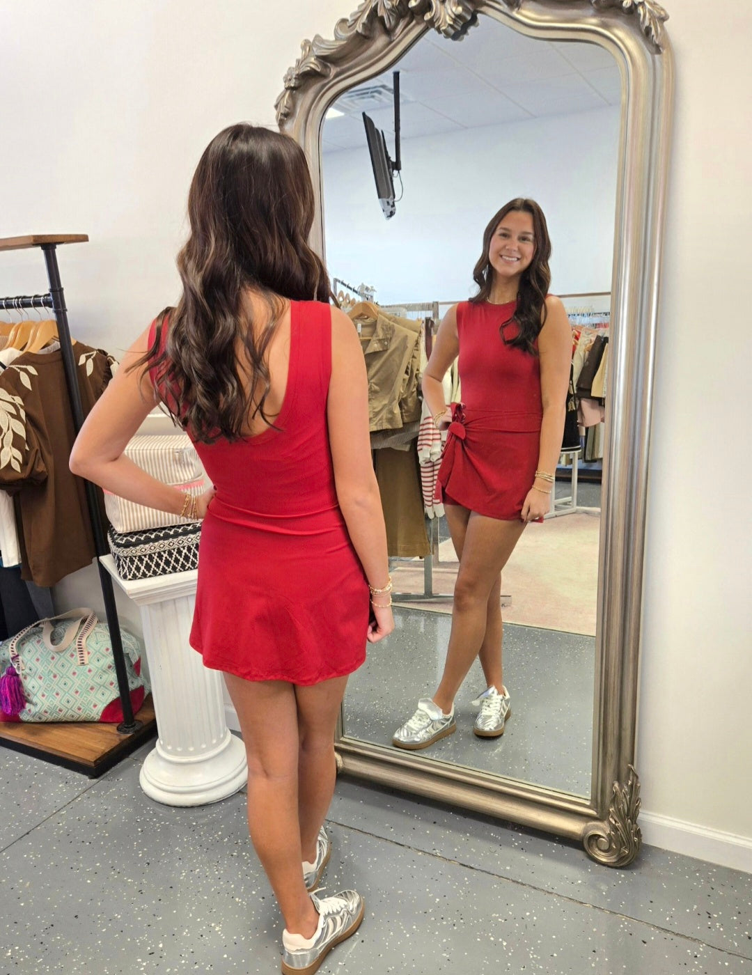 Point Taken-Athletic Romper-Red