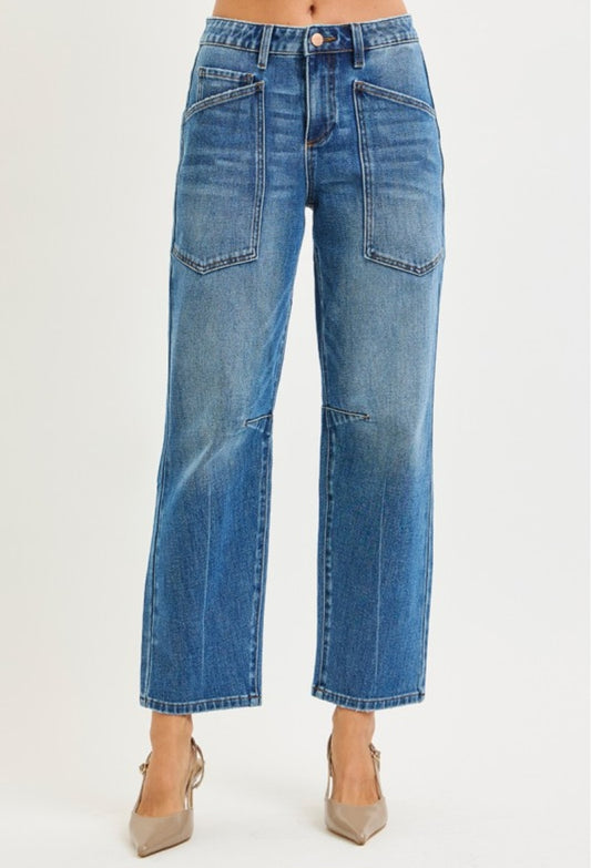 Stretch Mid Barrel Jeans