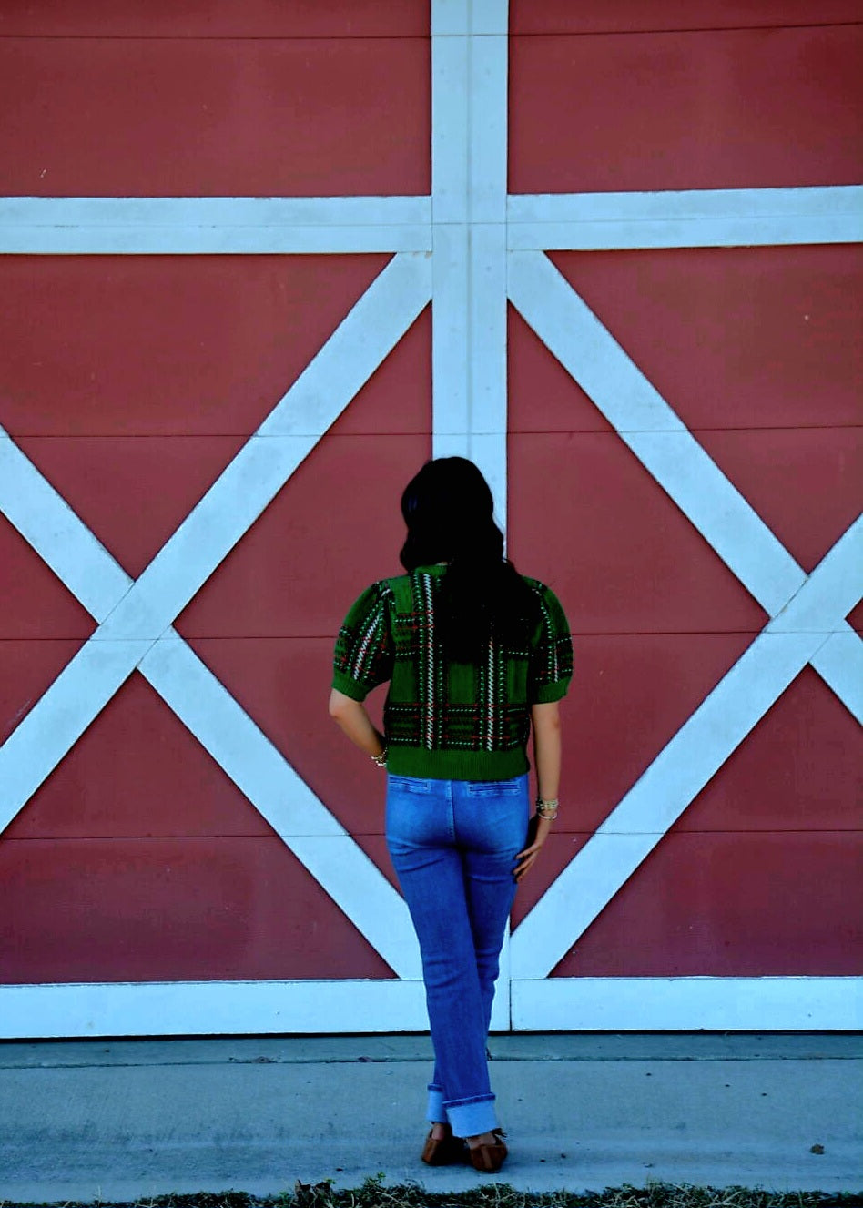 Checkered Plaid Sweater Top