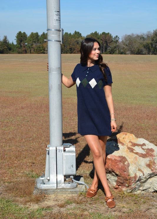 Argyle Knit Dress
