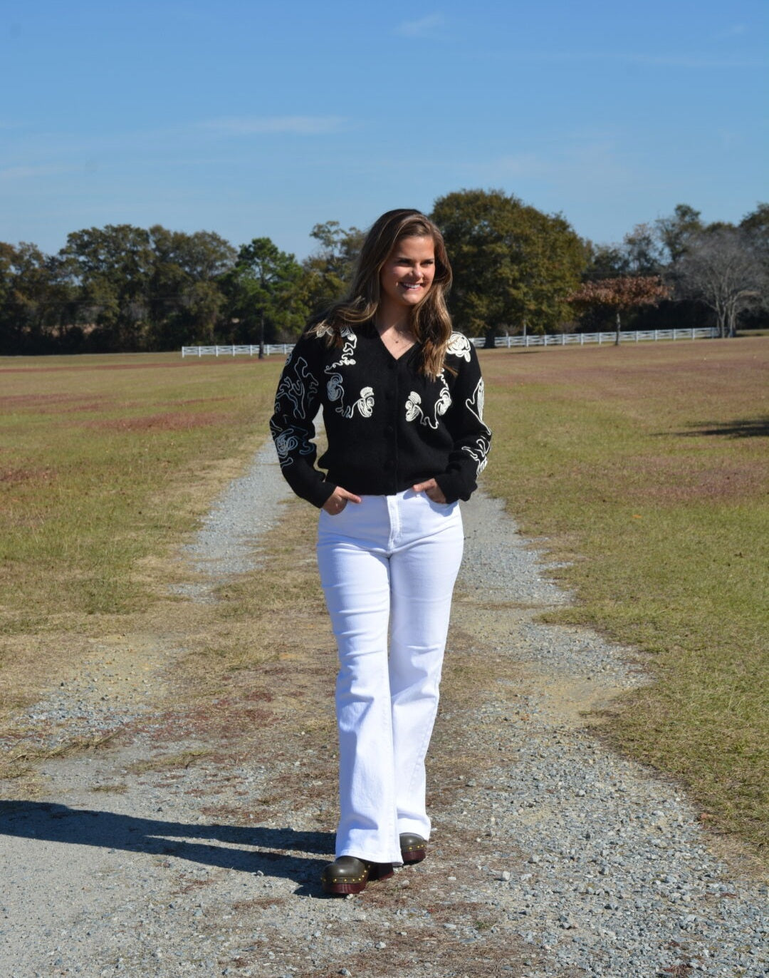 Floral Embroidered Cardigan Sweater