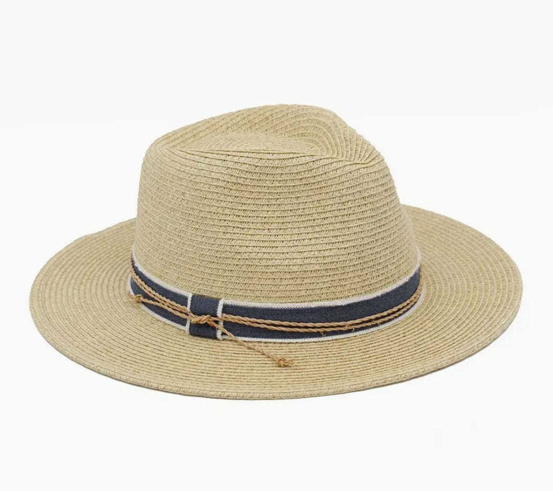 Straw Braid Fedora Hat