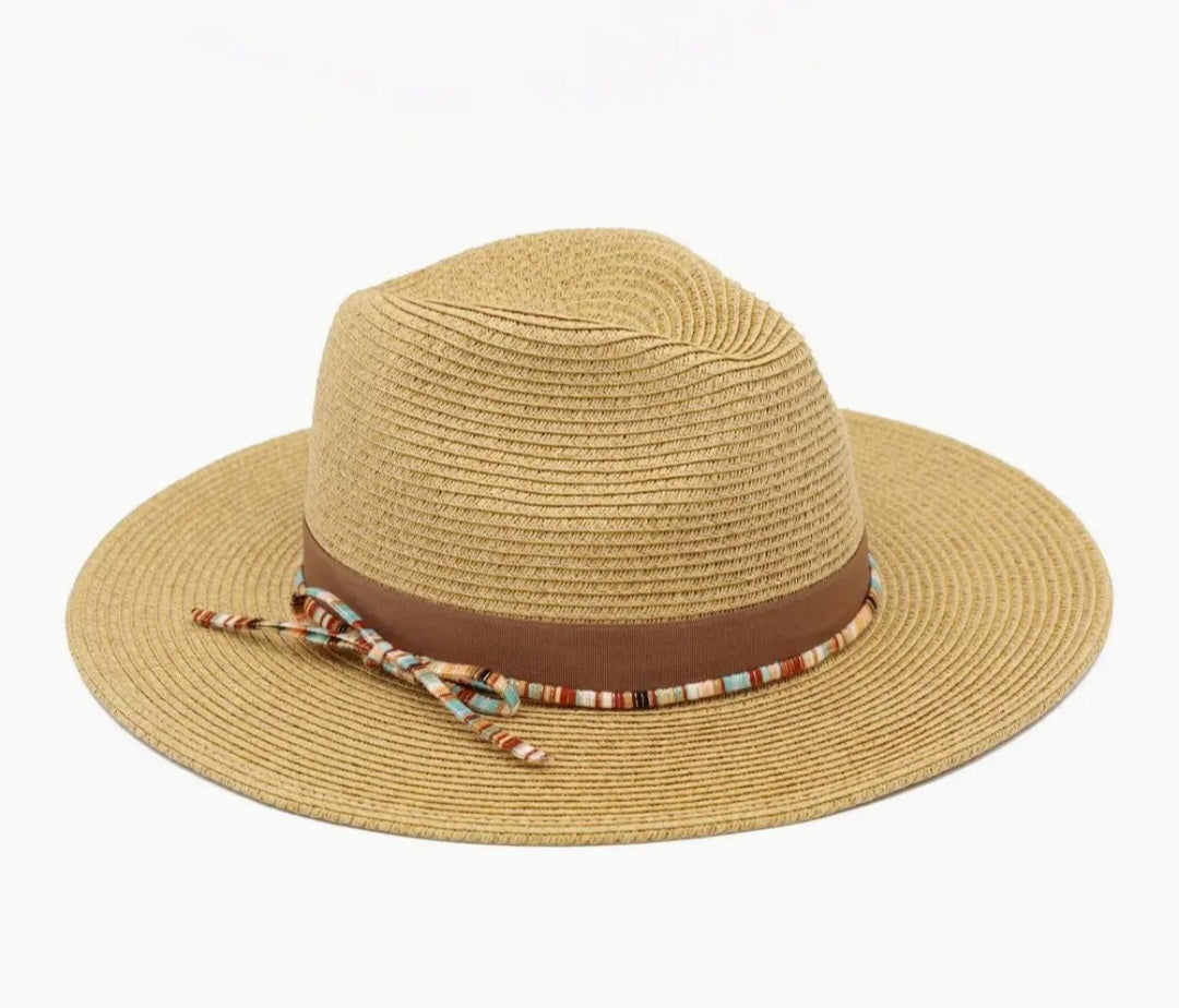 Summer Straw Fedora Hat