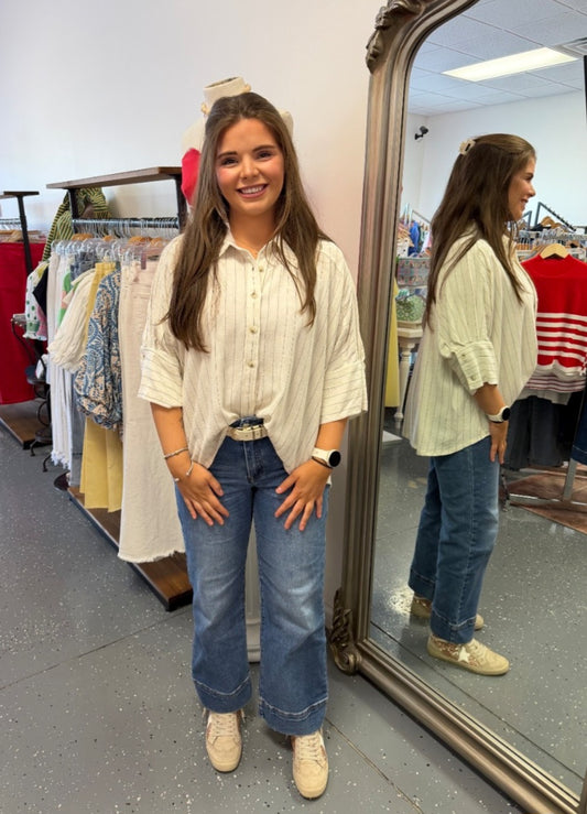 Pinstripe Button Down Shirt