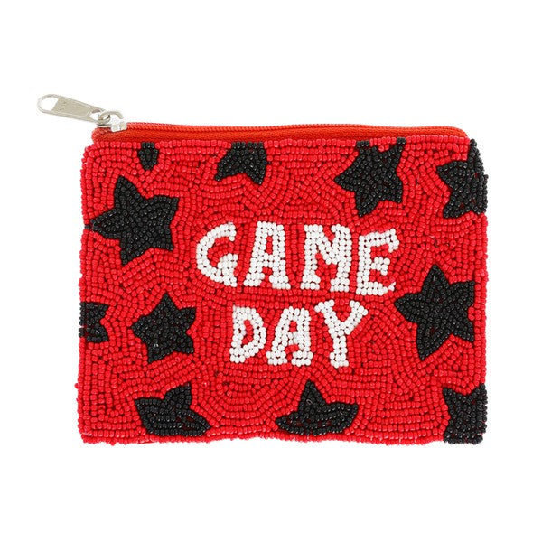 red and black gameday purse georgia coin purse UGA game day accessories