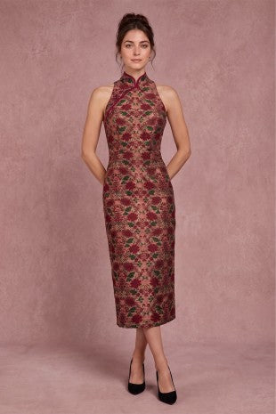 Vintage Rose Floral Midi Dress