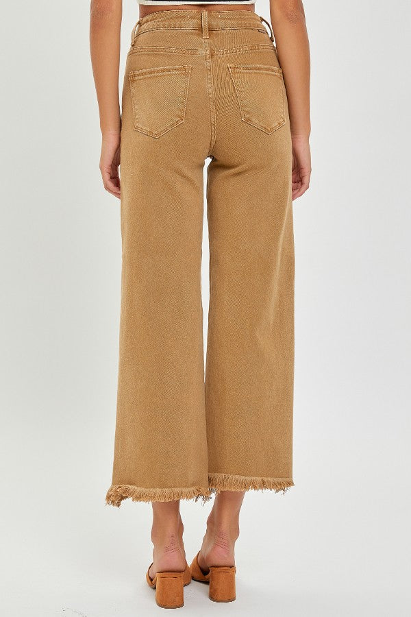 High Rise Wide Leg Jeans in Mocha