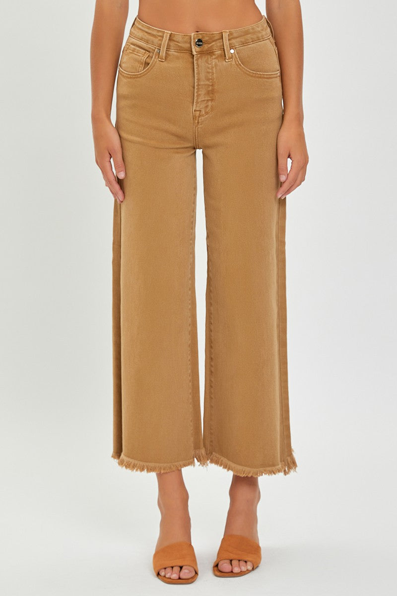 High Rise Wide Leg Jeans in Mocha