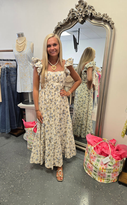 Pretty In Floral Midi Dress