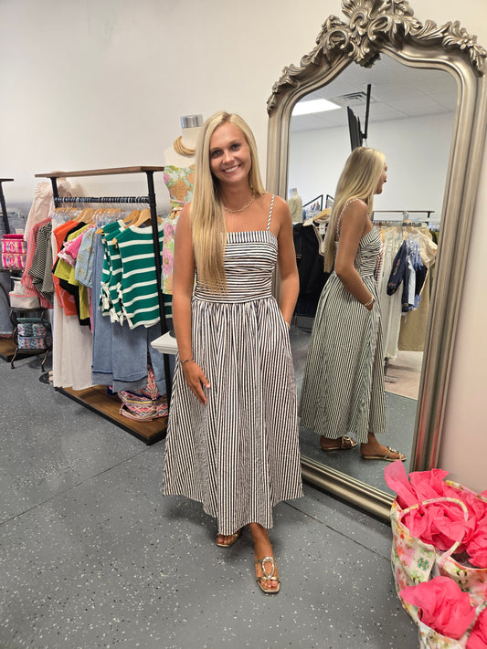 Her Way Striped Midi