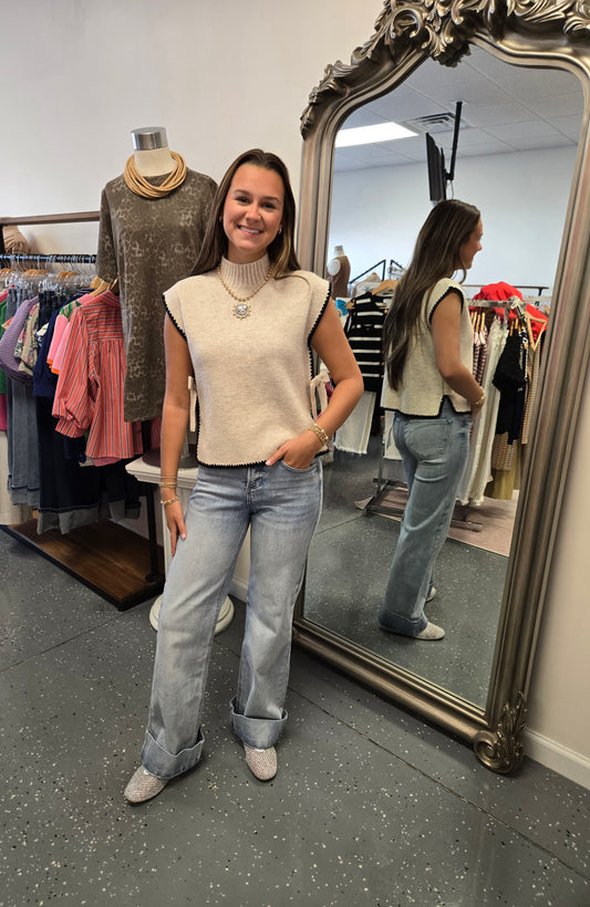 Side Tie Sweater Top