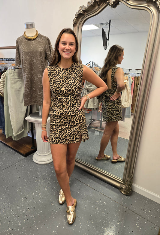 Leopard Openback Denim Set