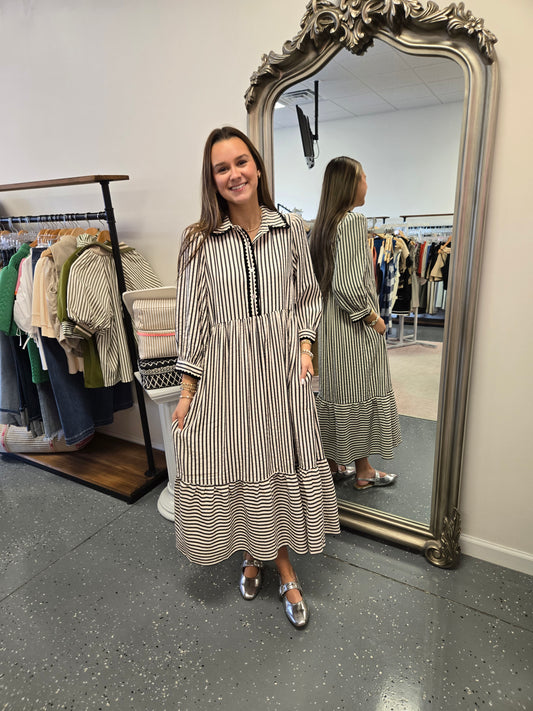The Hanley Striped Midi