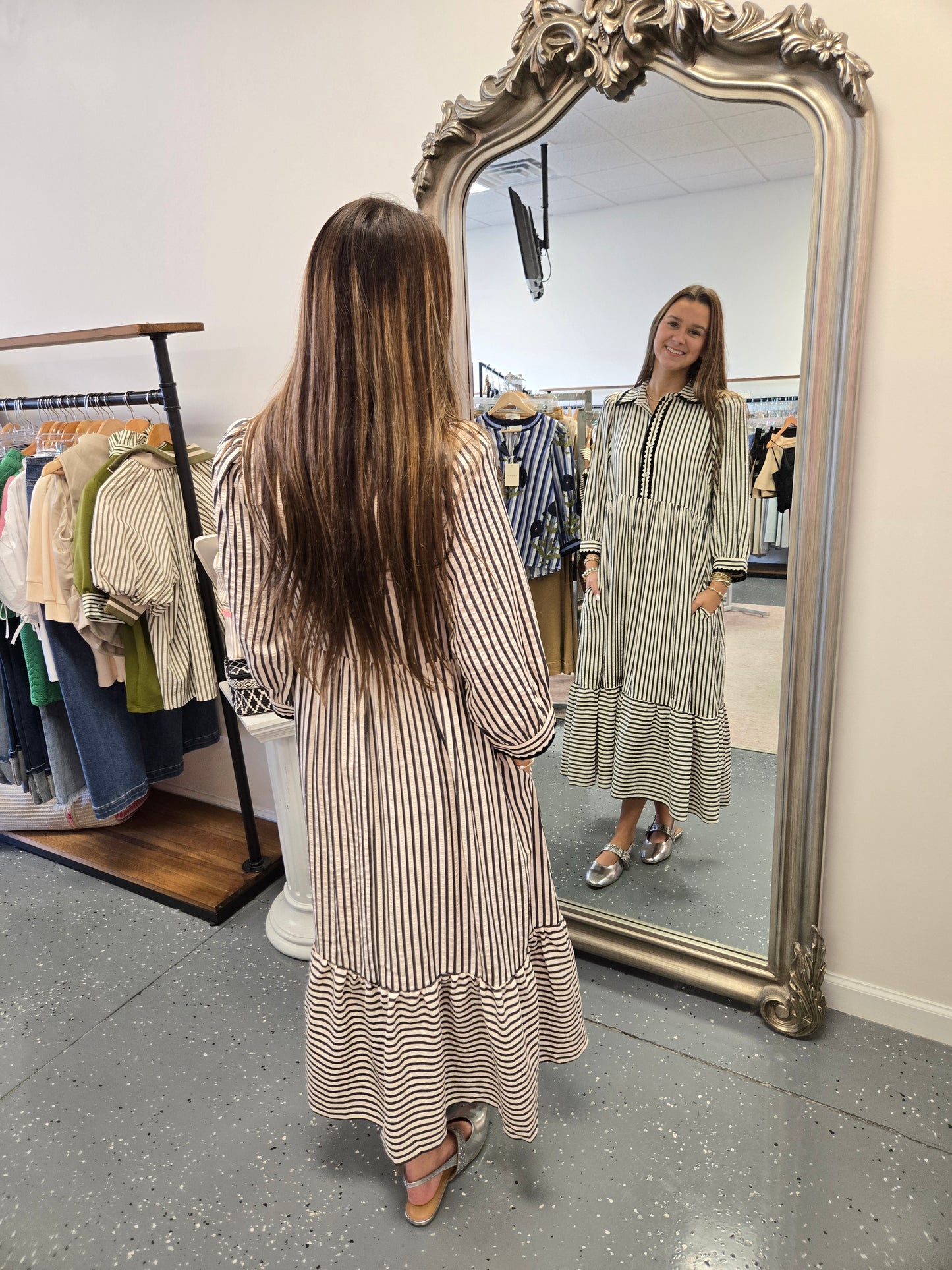 The Hanley Striped Midi
