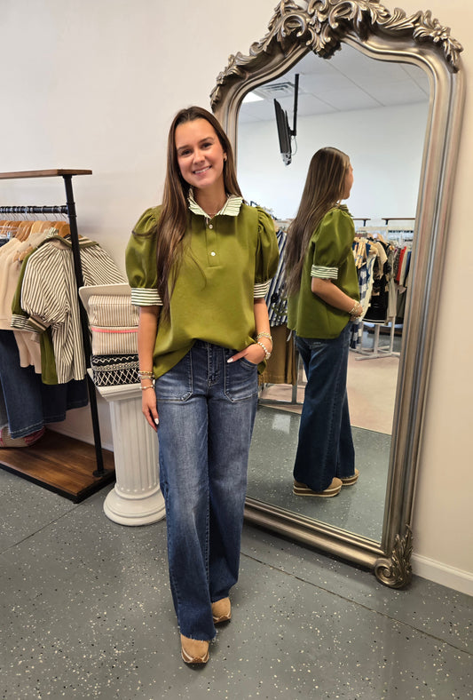 Straight Away Olive Top