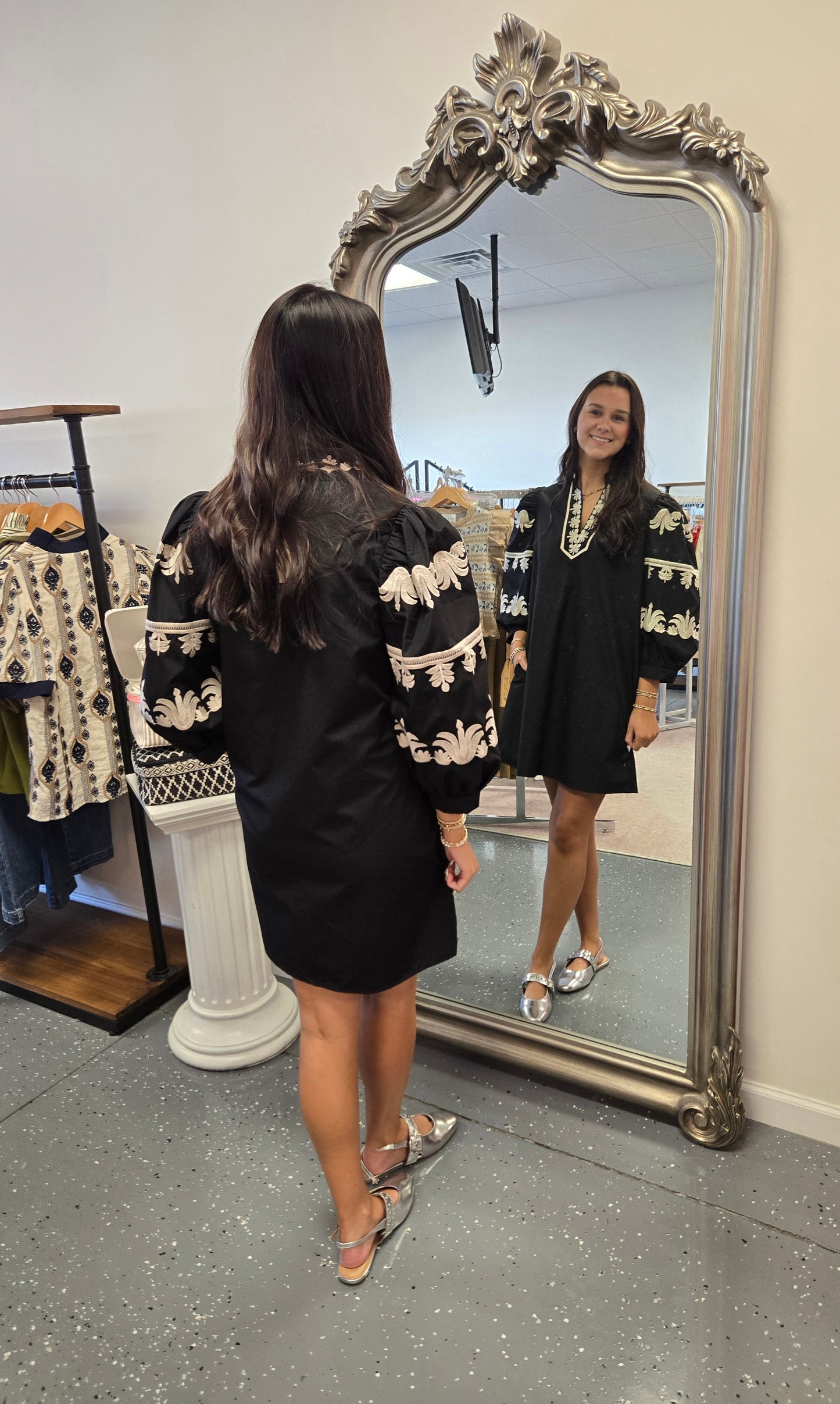 Cassidy Embroidered Mini Dress