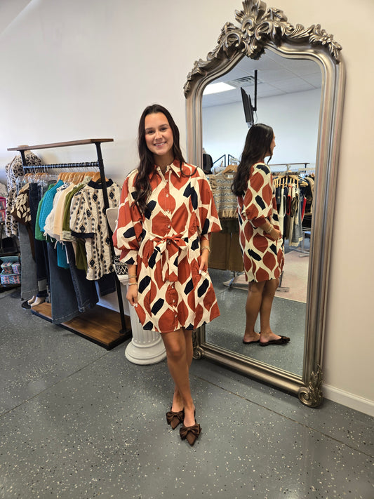 Falling In Line Shirt Dress