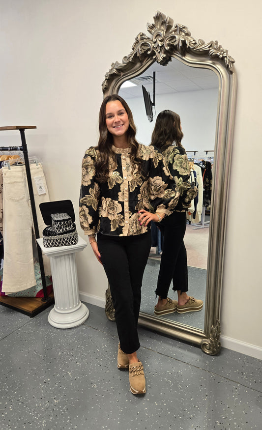 Floral Jacquard Blouse