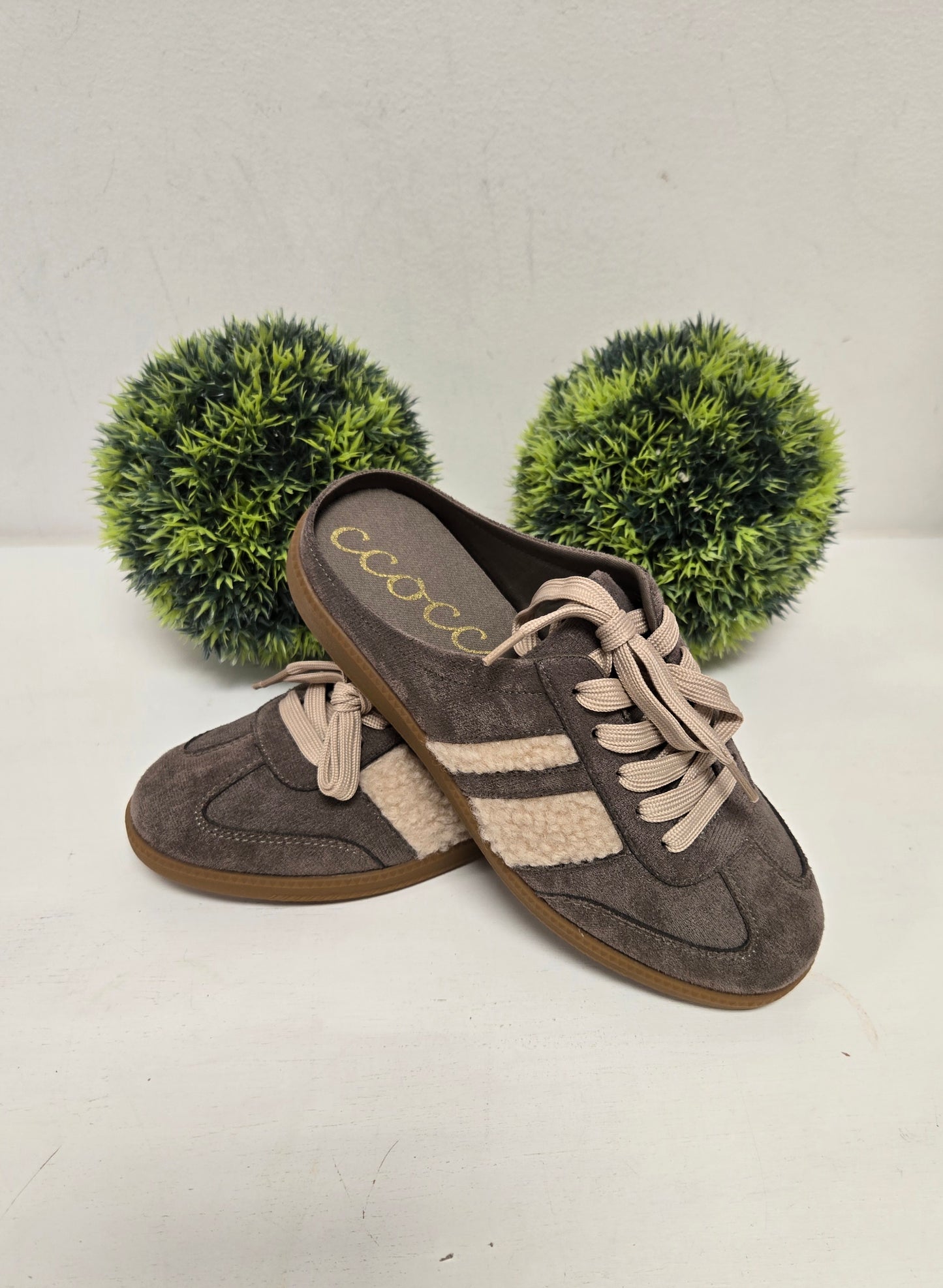 Sandra Fur Stripe Backless Mule Court