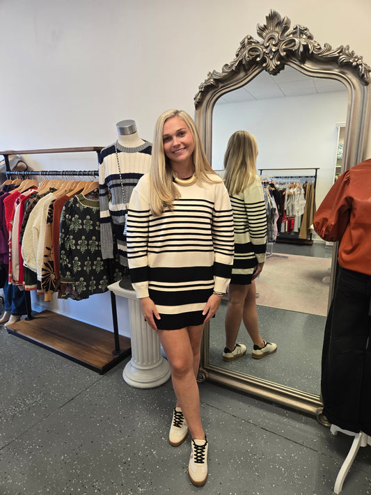 Striped Sweater Knit Dress