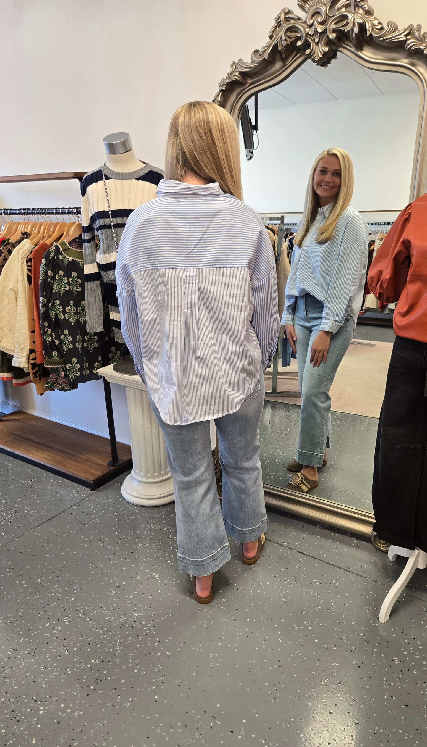 Mixed Contrast Long Sleeve Top