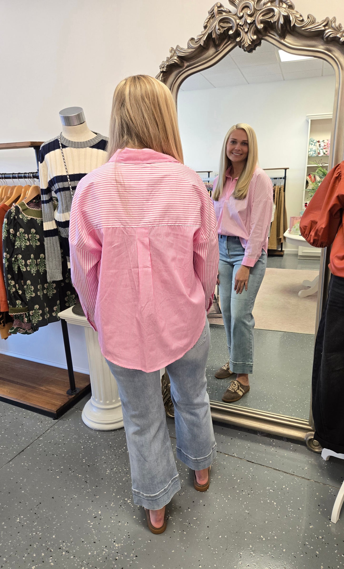 Mixed Contrast Long Sleeve Top