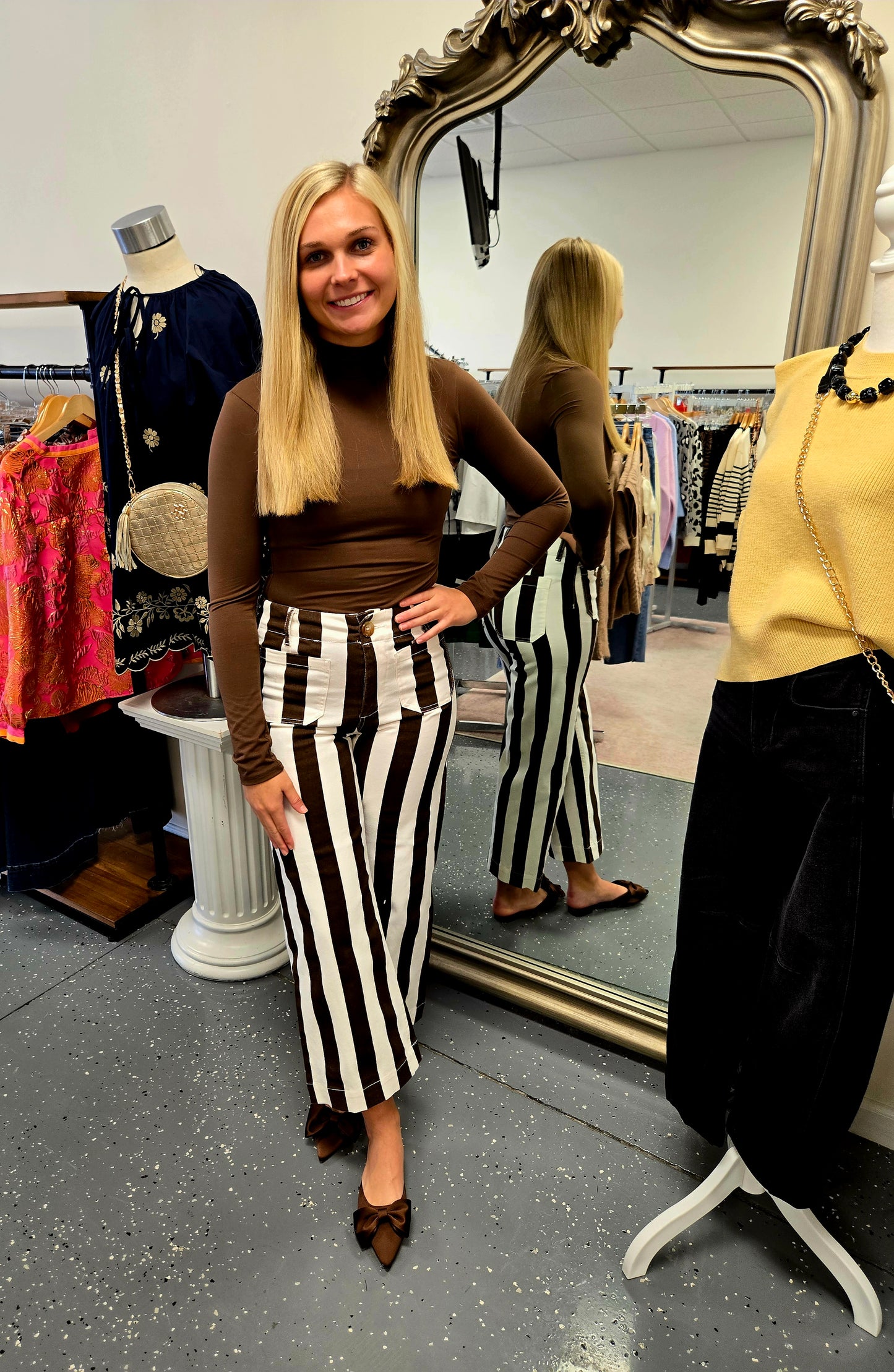 High Rise Striped Pants