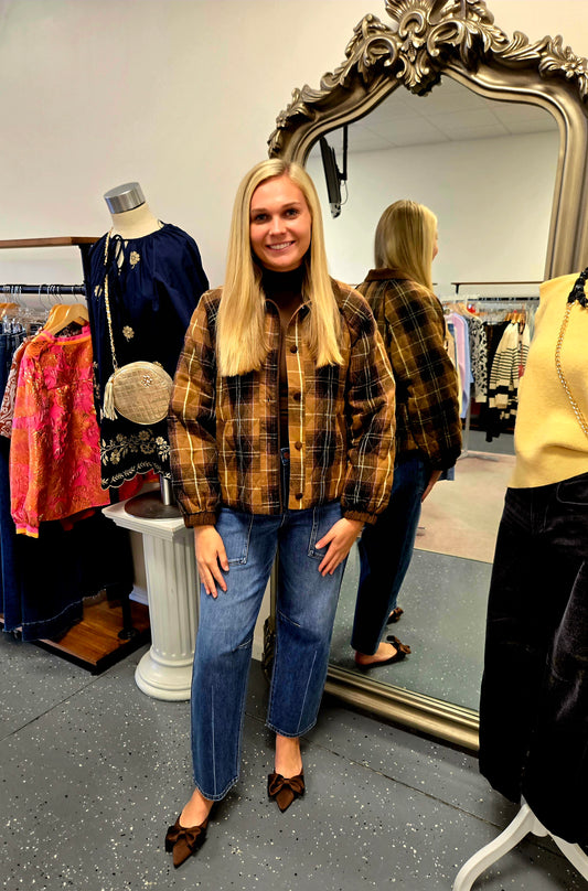 Plaid Quilted Jacket