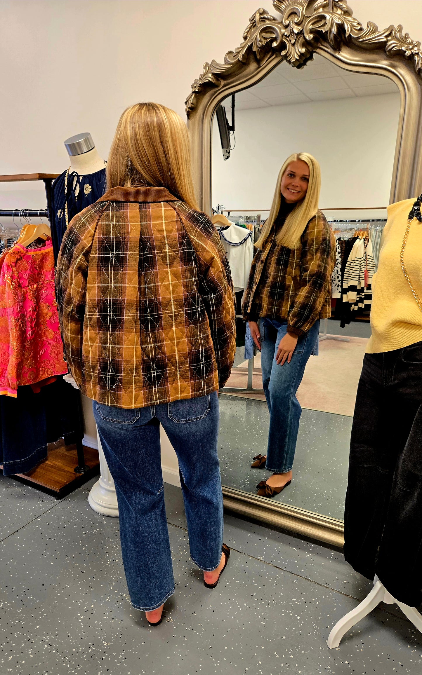 Plaid Quilted Jacket