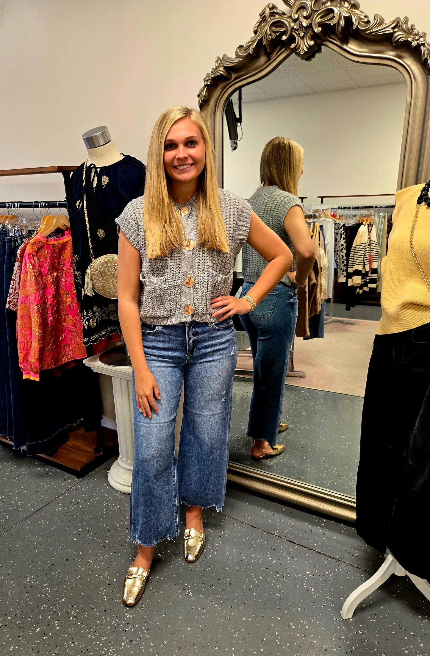 Chunky Knit Button Up Vest