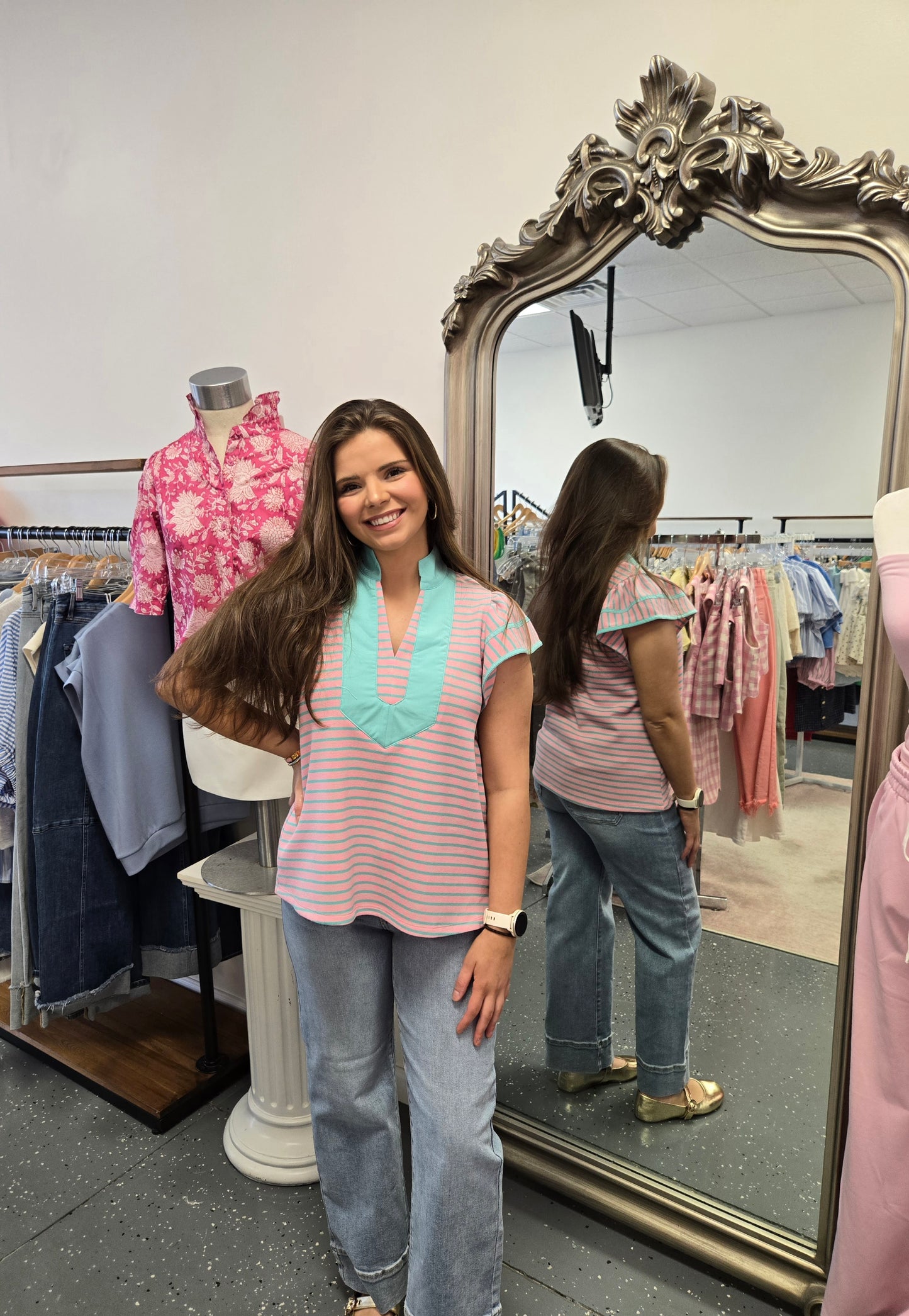 Sierra Flutter Sleeve Top- Pink