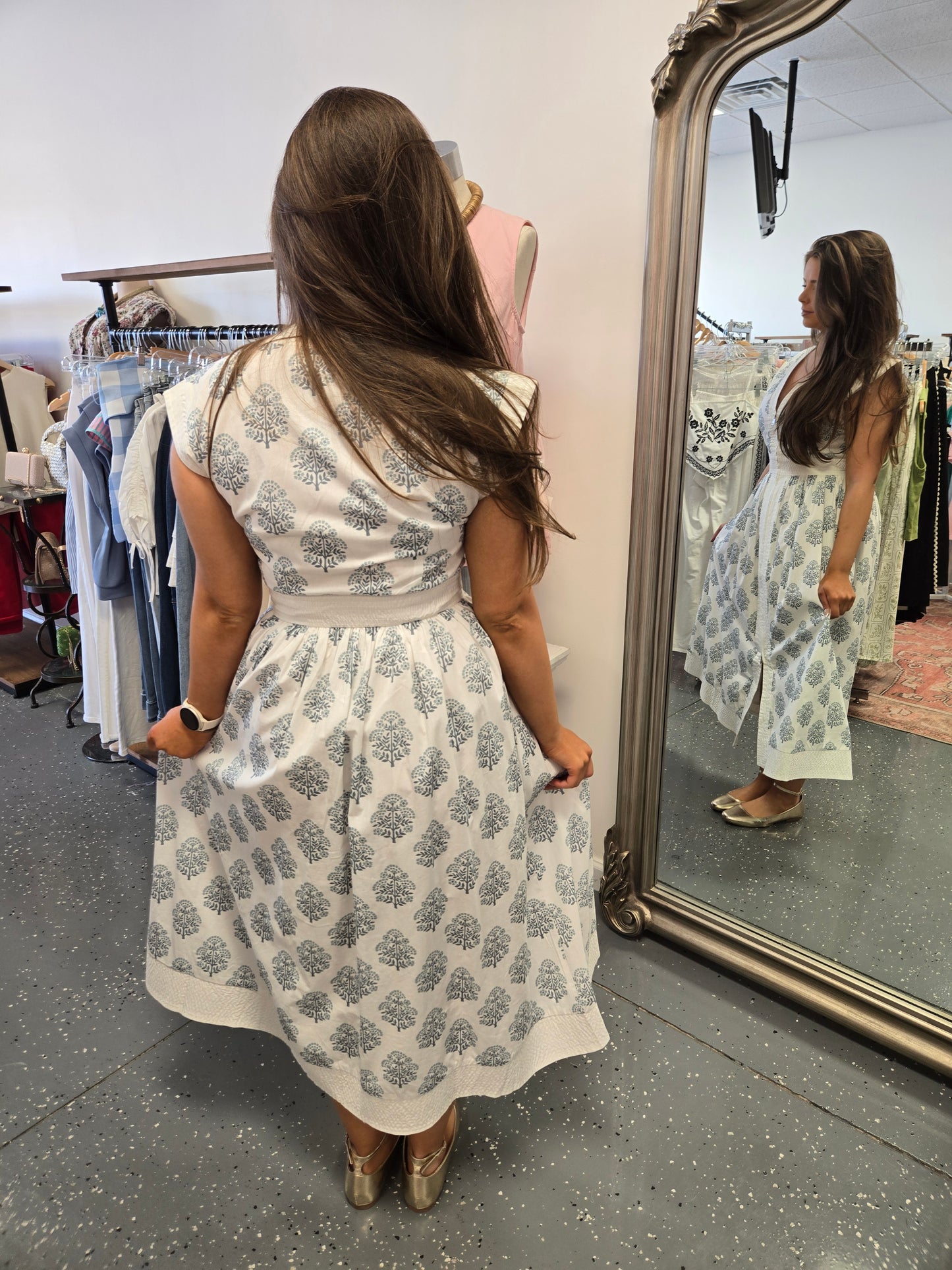 Blue Willow Midi Dress