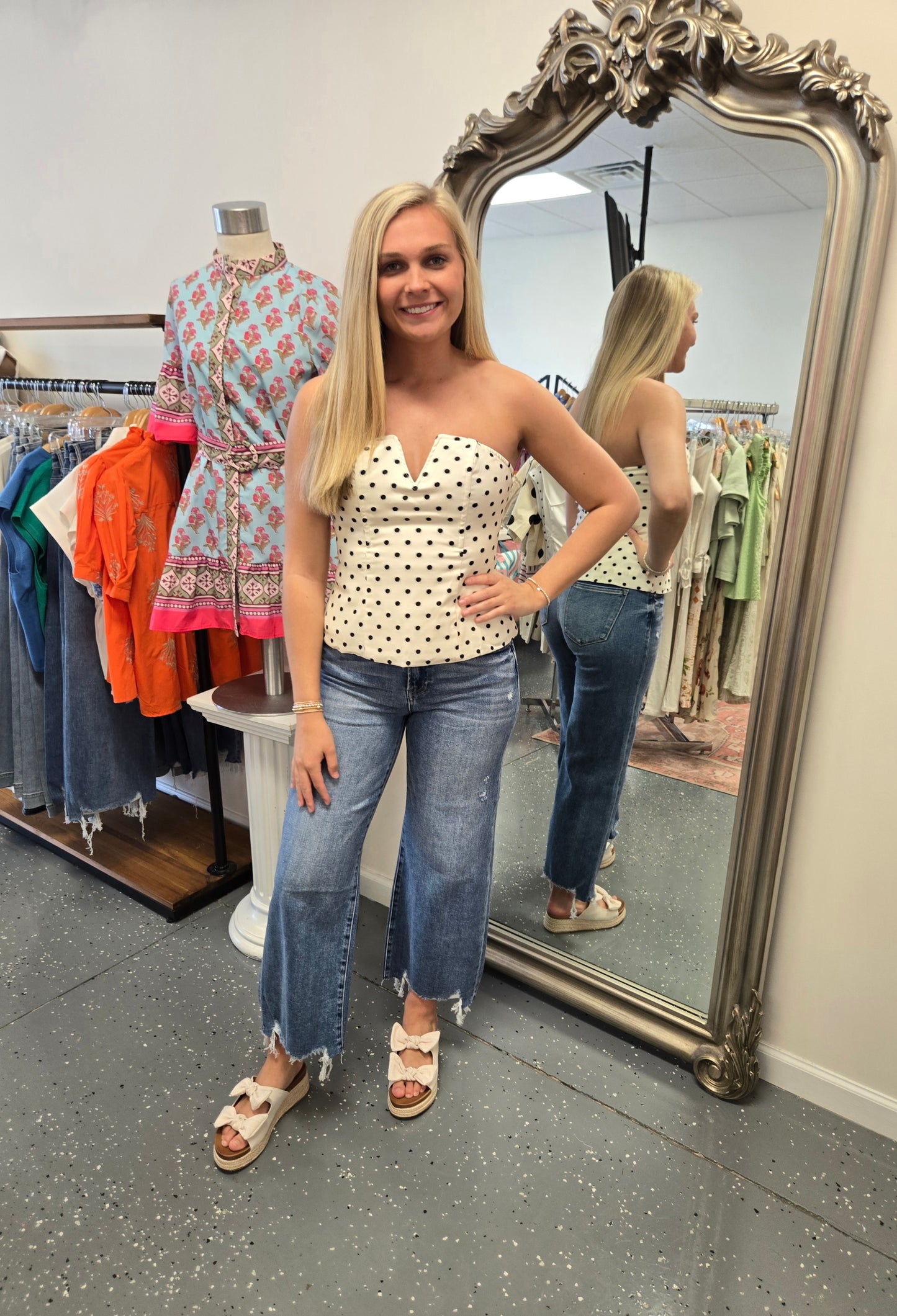 Parisian Polka Dot Tube Top