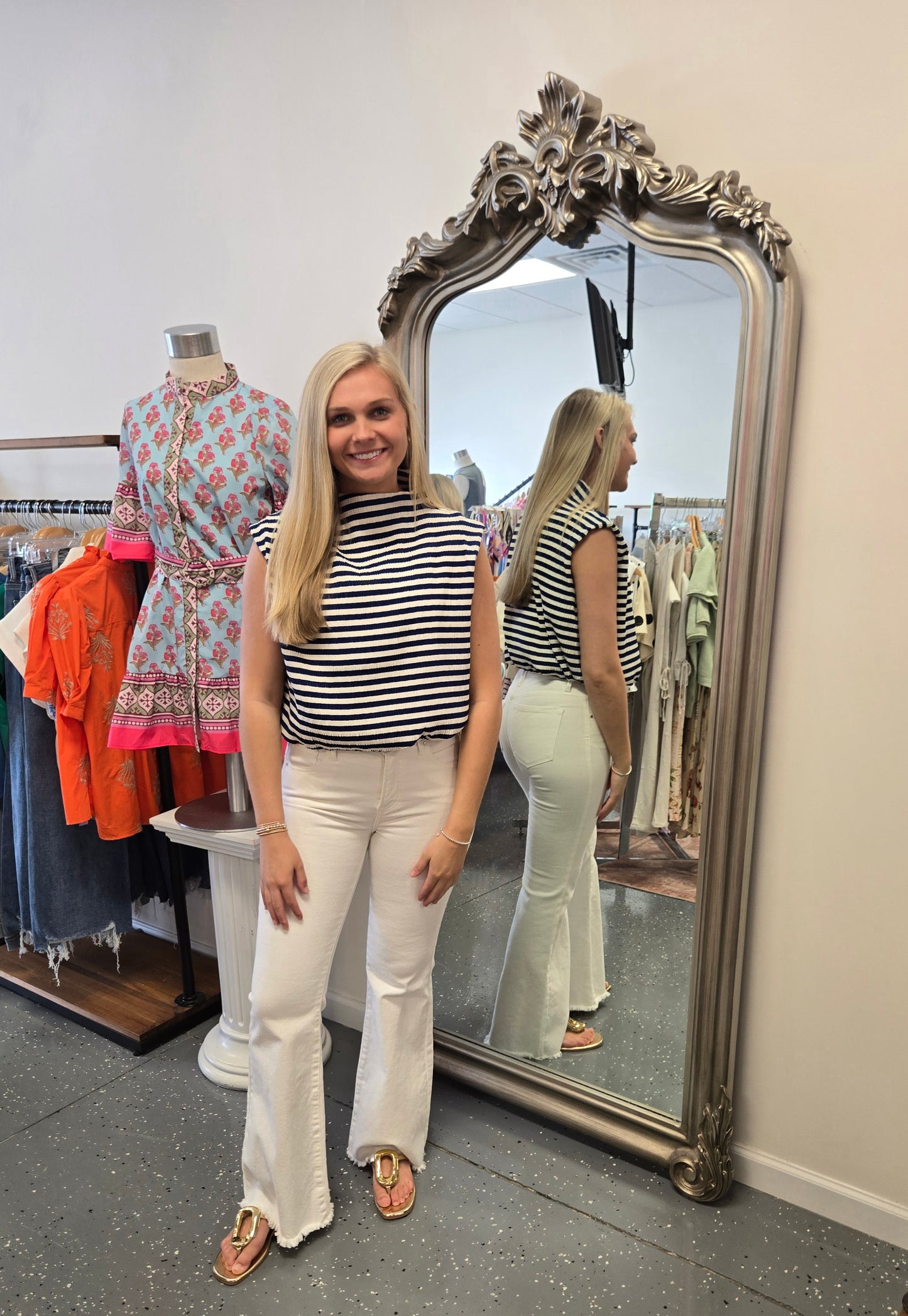 Coastal Stripe Bubble Top